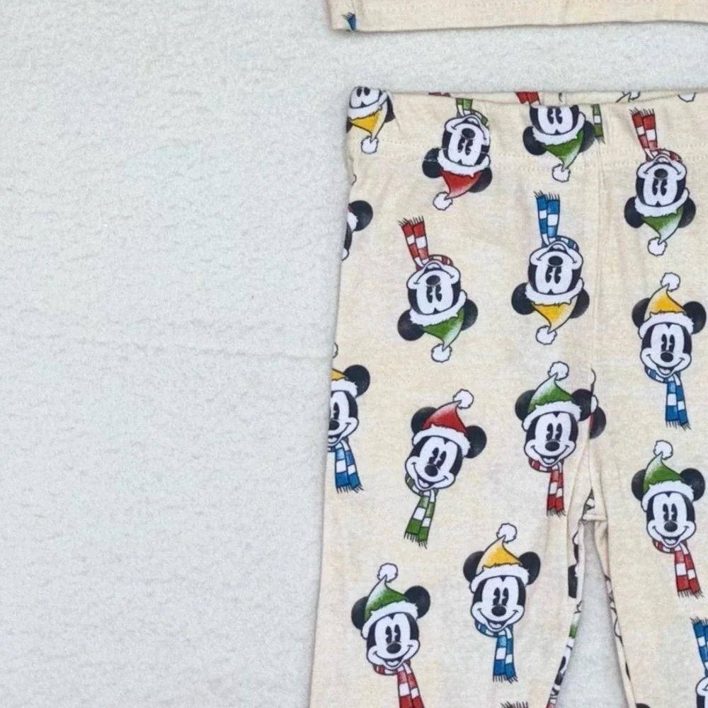 DISNEY‎ Christmas Mickey Mouse Pajama Set Toddler Pluto Long Sleeve NEW 2T